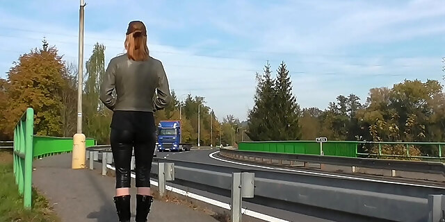 latex,leggings,public