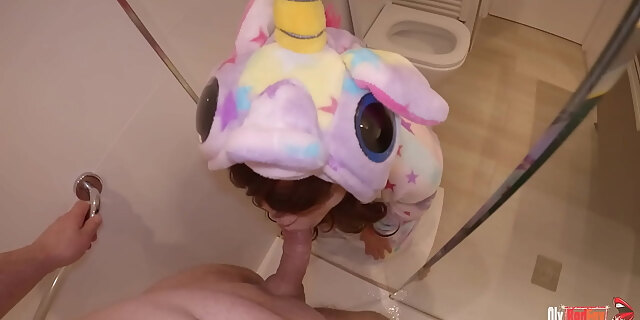 blowjob,cum,cumshot,deepthroat,facial,fantasy,shower,taboo